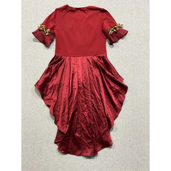 Pastel Brand Women's Sequin Heart/Leopard Red Shirt High Low Hemline Small Top - Picture 4 of 13